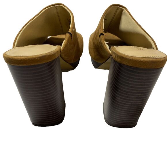 Express Women Platform Heel Sandal Size 9.5 Brown Slip On Sky High Slide 90s Y2K - Picture 10 of 10